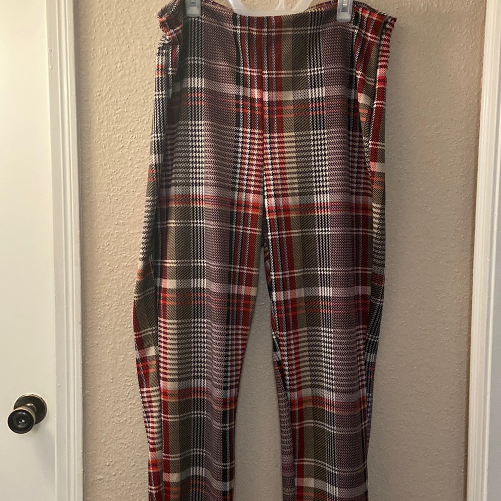Brand new, Plaid Never Pressed stretchy Fashionova pants, Size 3x